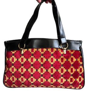 Vintage Red and Gold Patterned Bag